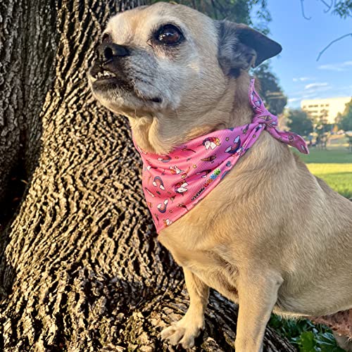 Giving Paws – Magical Unicorn Dog Bandana – Soft and Comfortable Puppy Bandanas - Giving Back to Pets in Need - Pink Color Unicorn Printed Bandanas for Dogs - Large/X-Large