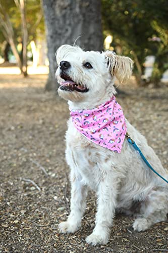 Giving Paws – Magical Unicorn Dog Bandana – Soft and Comfortable Puppy Bandanas - Giving Back to Pets in Need - Pink Color Unicorn Printed Bandanas for Dogs - Large/X-Large