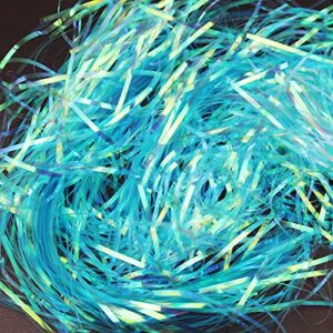 Goodma 250 Grams Shiny Iridescent Film PP Hamper Shreds & Strands Shredded Crinkle Confetti for DIY Gift Wrapping & Basket Filling (Blue)