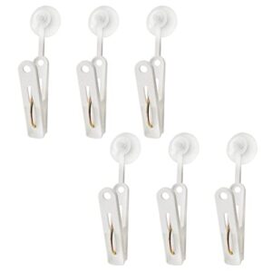 hscgin 6pcs suction cup clips 85x30mm white plastic round suction cup clamp holder for hanging home office accessories