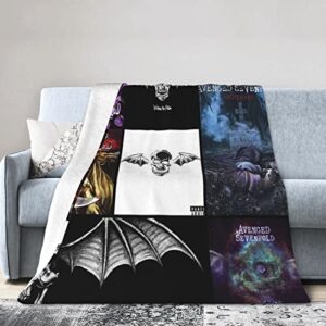 heavy metal avenged music sevenfold blanket throw, ultra-soft fleece flannel blanket lightweight throw blankets for couch sofa living room for kids adults 80"x60"