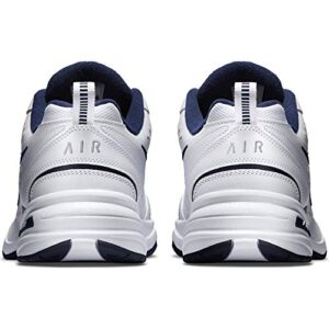 Nike Men's Air Monarch IV Walking Shoes, White/Metallic Silver/Navy, Size 12