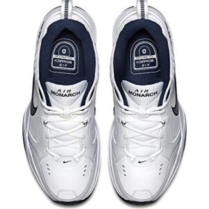 Nike Men's Air Monarch IV Walking Shoes, White/Metallic Silver/Navy, Size 12