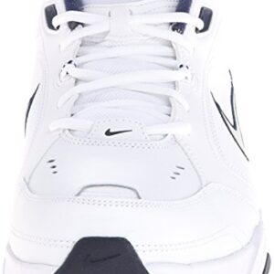 Nike Men's Air Monarch IV Walking Shoes, White/Metallic Silver/Navy, Size 12