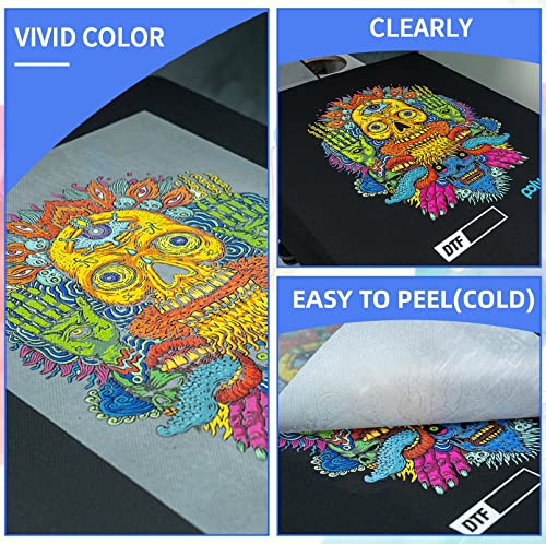 GOZYE Premium DTF Transfer Film - 50 Sheets A4 Matte PET Heat Transfer Paper for Direct-to-Film Printing on T-Shirts Textile- Size: A4 (8.3" x 11.7")