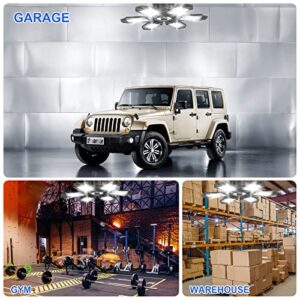 Led Garage Lights 8 Pack 220W Garage Light Ceiling Led Deformable LED Shop Lights for Workshop Led Lights for Garage E26 E27 Screw in Garage Light