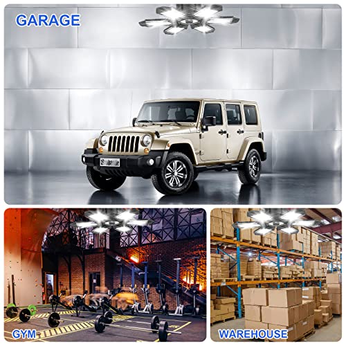 Led Garage Lights 8 Pack 220W Garage Light Ceiling Led Deformable LED Shop Lights for Workshop Led Lights for Garage E26 E27 Screw in Garage Light