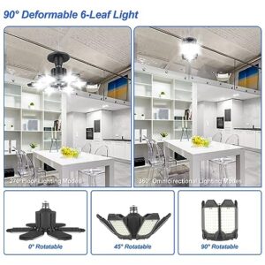 Led Garage Lights 8 Pack 220W Garage Light Ceiling Led Deformable LED Shop Lights for Workshop Led Lights for Garage E26 E27 Screw in Garage Light