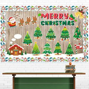 45 Pcs Christmas Tree Cutouts Bulletin Board Decorations Double-Sided Winter Classroom Home Décor