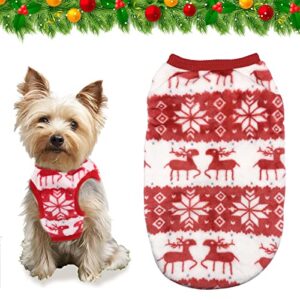 small dog christmas clothes sweater, classic jumpers snowflake elk dog costume for poodle puppy cat kitten, winter warm dog outfits for new year xmas party festival thanksgiving