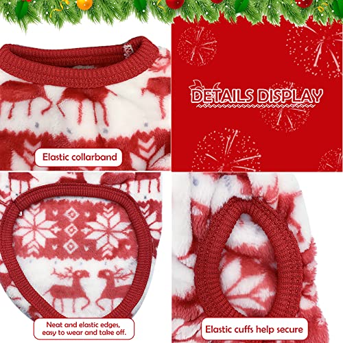 Small Dog Christmas Clothes Sweater, Classic Jumpers Snowflake Elk Dog Costume for Poodle Puppy Cat Kitten, Winter Warm Dog Outfits for New Year Xmas Party Festival Thanksgiving