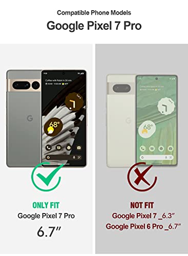 Poetic Revolution Series Case for Google Pixel 7 Pro 5G, Built-in Screen Protector Work with Fingerprint ID, Full Body Rugged Shockproof Protective Cover Case with Kickstand, Black