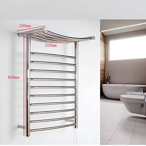 Electric Heating Towel Rack Thermostatic Heating Household Bathroom Bathroom Stainless Steel Towel Rack,Silver