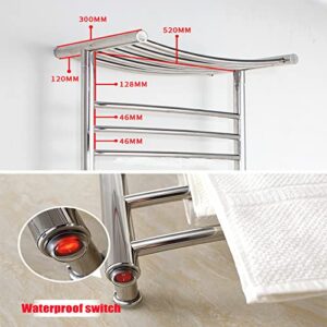 Electric Heating Towel Rack Thermostatic Heating Household Bathroom Bathroom Stainless Steel Towel Rack,Silver