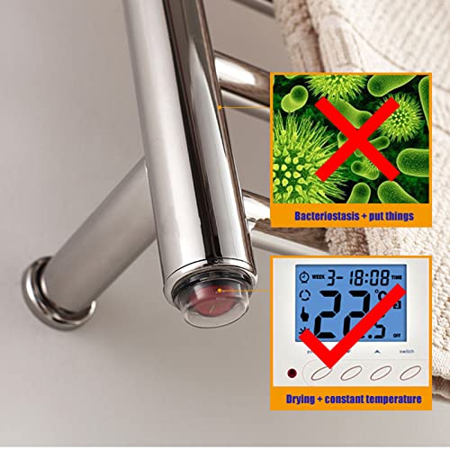 Electric Heating Towel Rack Thermostatic Heating Household Bathroom Bathroom Stainless Steel Towel Rack,Silver