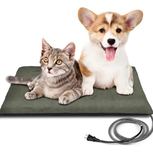 SwSun Outdoor Pet Heating Pad Waterproof, 80W Heated Cat Bed Built-in Auto Thermal System, Energy Saving and Environmental Protection, Ideal Used Outdoor for Cats, Dogs, Rabbits, and Other Pets