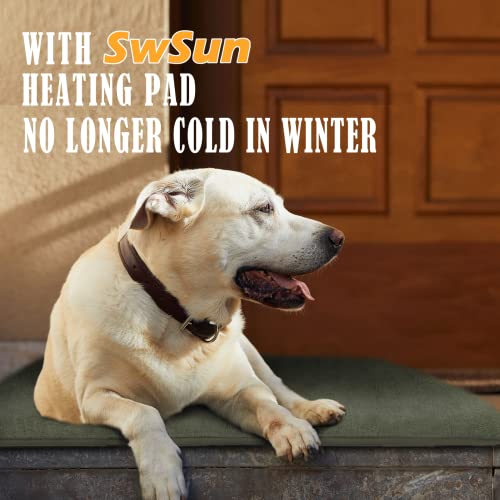 SwSun Outdoor Pet Heating Pad Waterproof, 80W Heated Cat Bed Built-in Auto Thermal System, Energy Saving and Environmental Protection, Ideal Used Outdoor for Cats, Dogs, Rabbits, and Other Pets