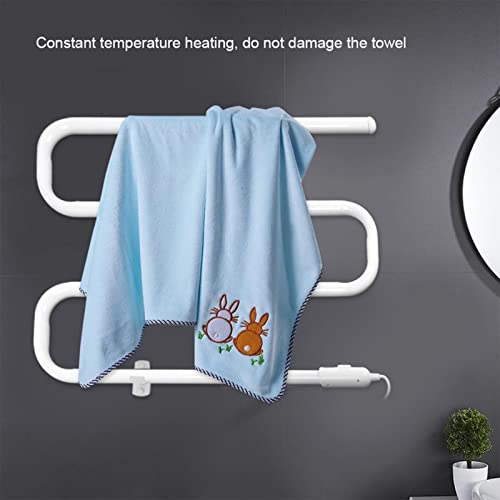 Wall-Mounted Toilet Bathroom Electric Heating Towel Bath Towel Drying Rack Constant Temperature,White