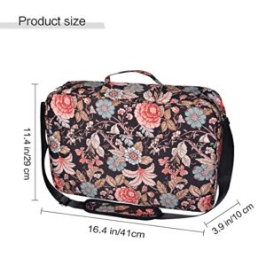 MEGREZ Portable Colored Pencil Case with Zipper, 160 Slots Large Capacity Pencil Bag Max Hold 480 PCS Pencils, Water Color Pencil Bag for Storing Sketch Pencils, Gel Pen Markers, Black Flowers