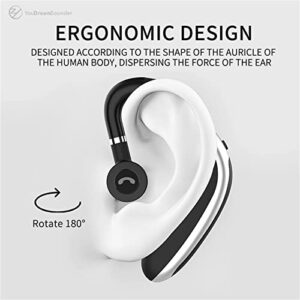 Wireless Single Headset - Bluetooth 5.0 in Ear Single Headset for Car Driving, IPx5 Waterproof Noise Canceling Hand Free Earphones for Business Office Driving (Black)