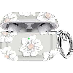 maxjoy airpods pro 2nd generation case 2022,cute airpods pro 2nd generation case, airpods pro 2 case cover with keychain for women girls (morning flower)