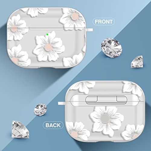 Maxjoy Airpods Pro 2nd Generation Case 2022,Cute Airpods Pro 2nd Generation Case, Airpods Pro 2 Case Cover with Keychain for Women Girls (Morning Flower)