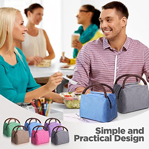 Nuogo 12 Pieces Insulated Lunch Bag Reusable Lunch Box Thermal Lunch Bag Soft Liner Lunch Bags Leakproof Tote Bag for Women Men Office Work School Picnic Beach Fishing