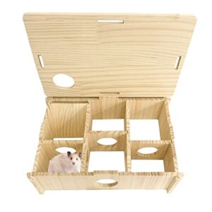 muyg hamster wooden maze multi chamber exploring toy small animals hideout activity funny toys labyrinth tunnel hamsters accessories for guinea pigs dwarf mice gerbil