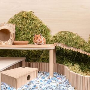 MUYG Hamster Wooden Maze Multi Chamber Exploring Toy Small Animals Hideout Activity Funny Toys Labyrinth Tunnel Hamsters Accessories for Guinea Pigs Dwarf Mice Gerbil