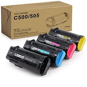 salome / c505 high capacity toner cartridge compatible replacement for versalink c500dn c500n salome c505 c505s c505x printer 4-color set (1 black 1 cyan 1 magenta 1 yellow)