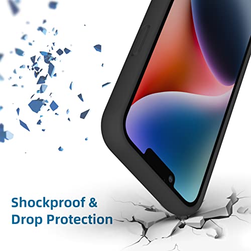 K TOMOTO Compatible iPhone 14 Plus Bumper Case (6.7 Inch), Liquid Silicone Bumper Case [Shock-Absorb] [Raised Edge Protection] [Drop Protection] [Silky and Soft Touch] Frame Bumper Case, Black