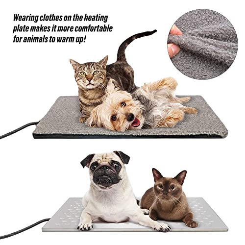 HHNIULI Pet Heating Heat Heater Pad Bed Plate 22" L x 17" W Adjustable Temperature 80-130 ℉ Chicken Coop Heater Indoor Outdoor Warmer Mat for Dogs Cats Pets Pig Chicken Rabbit Livestock