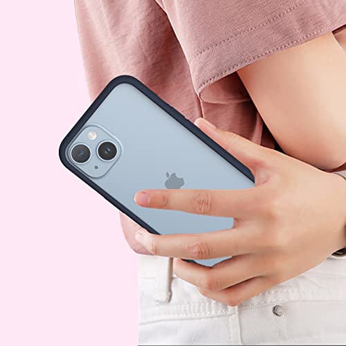 K TOMOTO Compatible iPhone 14 Bumper Case (6.1 Inch), Liquid Silicone Bumper Case [Shock-Absorb] [Raised Edge Protection] [Drop Protection] [Silky and Soft Touch] Frame Bumper Case, Navy Blue