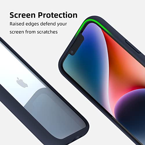 K TOMOTO Compatible iPhone 14 Bumper Case (6.1 Inch), Liquid Silicone Bumper Case [Shock-Absorb] [Raised Edge Protection] [Drop Protection] [Silky and Soft Touch] Frame Bumper Case, Navy Blue