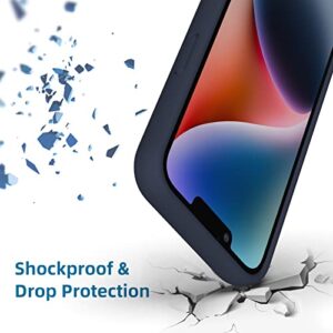 K TOMOTO Compatible iPhone 14 Bumper Case (6.1 Inch), Liquid Silicone Bumper Case [Shock-Absorb] [Raised Edge Protection] [Drop Protection] [Silky and Soft Touch] Frame Bumper Case, Navy Blue