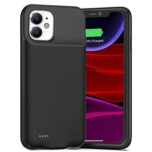 battery case for iphone 11, 7000mah rechargeable portable power charging case for iphone 11 (6.1 inch) battery pack protective charger case (black)
