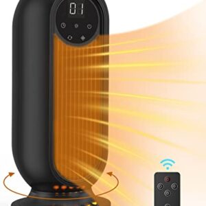 Gabless Space Heater, Portable Electric Space heater 1500W Oscillating Tower Heater with 3 Modes, Fast Heating Ceramic Heater with Remote Control, 12H Timer for Home Bedroom Office Indoor Use