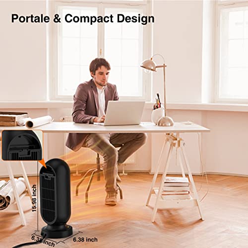 Gabless Space Heater, Portable Electric Space heater 1500W Oscillating Tower Heater with 3 Modes, Fast Heating Ceramic Heater with Remote Control, 12H Timer for Home Bedroom Office Indoor Use