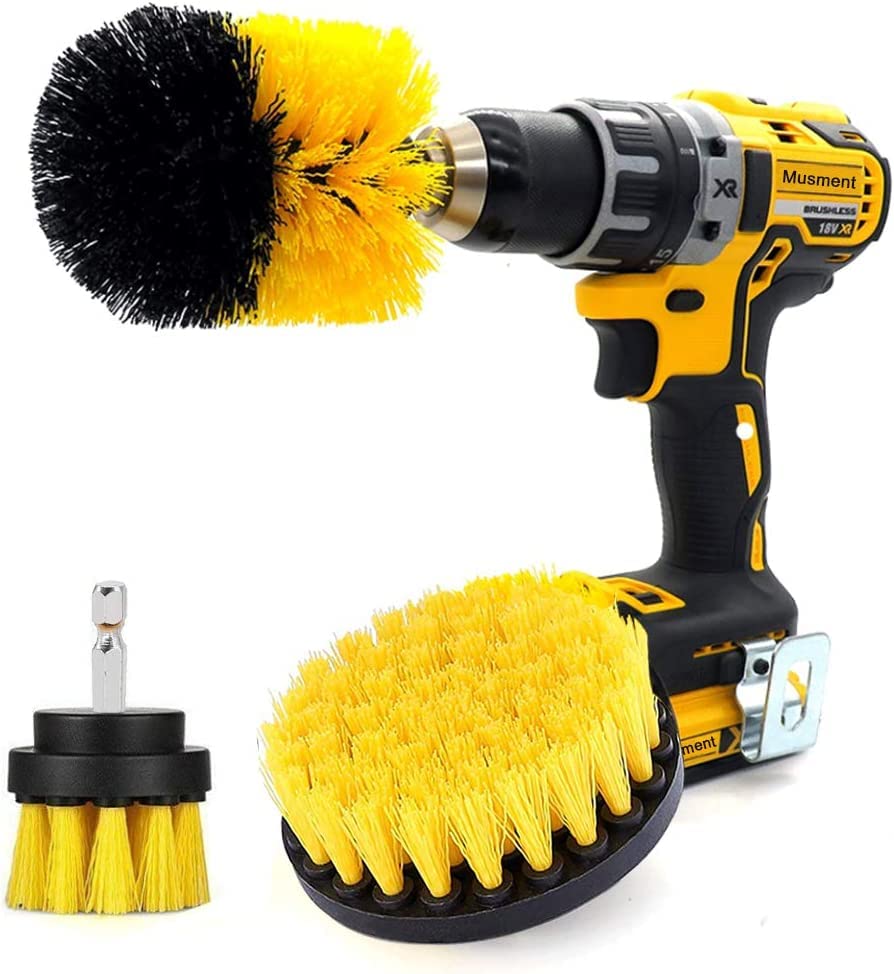 20Piece Drill Brush Attachments Set, Bathroom Surfaces Tub, Shower, Tile and Grout All Purpose Power Scrubber Cleaning Kit –Grout Drill Brush Set – Drill Brushes Set Drill Brush Power Scrubber