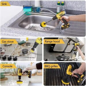 20Piece Drill Brush Attachments Set, Bathroom Surfaces Tub, Shower, Tile and Grout All Purpose Power Scrubber Cleaning Kit –Grout Drill Brush Set – Drill Brushes Set Drill Brush Power Scrubber