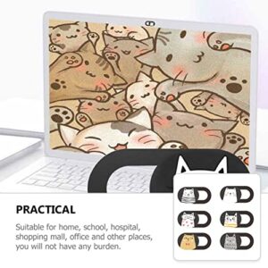 Mobestech 6pcs Web Phone Laptop for Webcam/Privacy Cartoon Desktop Camera Computer Protector Blocker Slide Cover Tablet Cat