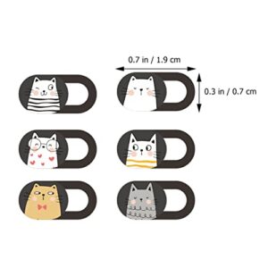 Mobestech 6pcs Web Phone Laptop for Webcam/Privacy Cartoon Desktop Camera Computer Protector Blocker Slide Cover Tablet Cat