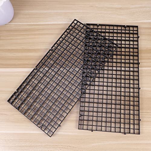 Mipcase 6pcs Plastic Fishes Plates Black Screen Fish Grids Baby Breeding Light Aquarium Separator Board Shrimp Diffuser Filter Filtration Mesh Grid Egg Tray Crate Partition Bottom Xcm