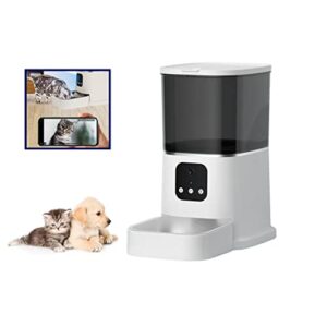 dbnau automatic cat feeder with 1080p hd camera, smart wifi pet feeder with app control for 6l pet dry food, stainless steel bowl, 8 meals per day, voice and video calling pets