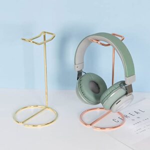 NUOBESTY 1pc Gold Organizer Frame Stable Portable Stand Useful Storage Office Hanger Supporting Base Rose Headphones Universal Rack Anti- Non- Orgnizer Golden Headphone Earphone Holder