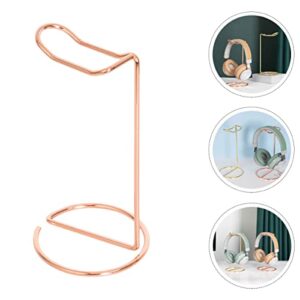 NUOBESTY 1pc Gold Organizer Frame Stable Portable Stand Useful Storage Office Hanger Supporting Base Rose Headphones Universal Rack Anti- Non- Orgnizer Golden Headphone Earphone Holder