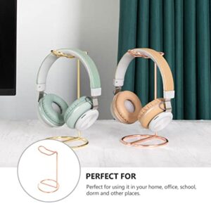 NUOBESTY 1pc Gold Organizer Frame Stable Portable Stand Useful Storage Office Hanger Supporting Base Rose Headphones Universal Rack Anti- Non- Orgnizer Golden Headphone Earphone Holder