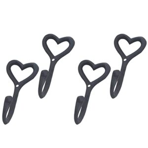 TEHAUX 2sets4pcs Heart- Shaped Decoration Metal Wall- Mounted Bathroom Shaped Shape Hook- Hangers Outdoor Hook Pictures, Scarf Cast Mount Kitchen Wall- Coat Storage Towels, Key