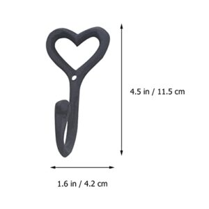 TEHAUX 2sets4pcs Heart- Shaped Decoration Metal Wall- Mounted Bathroom Shaped Shape Hook- Hangers Outdoor Hook Pictures, Scarf Cast Mount Kitchen Wall- Coat Storage Towels, Key