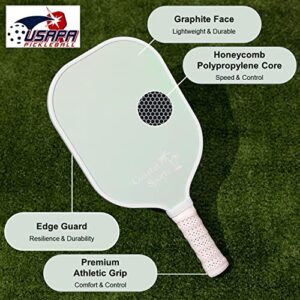 Coastal Sports Pickleball Paddle | USAPA Approved | Graphite Face & Honeycomb Polymer Core | Premium Grip | Lightweight (Pink)